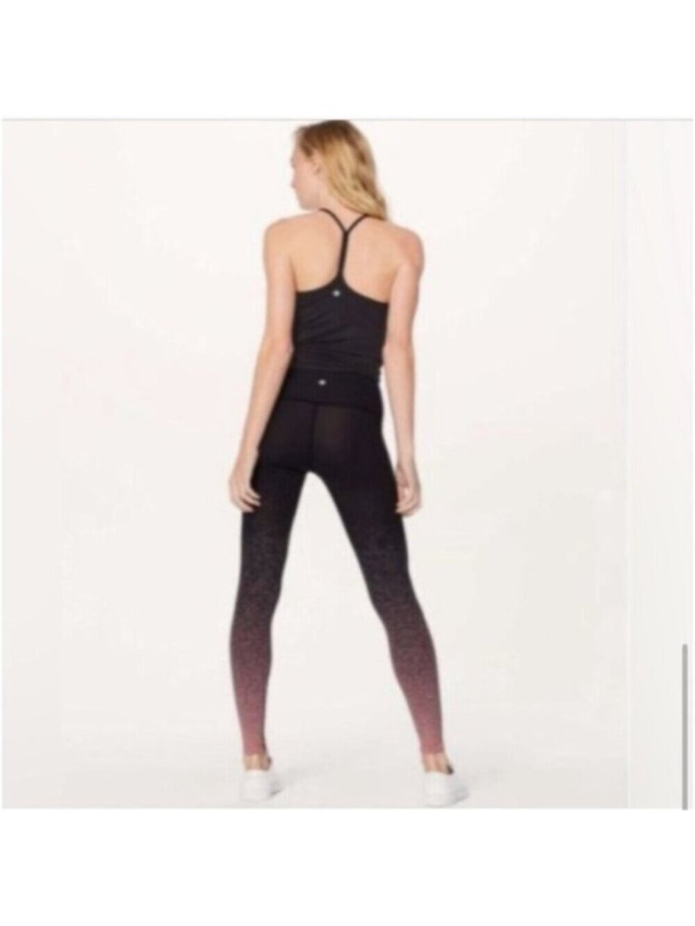 Lululemon Women's Black Red Ombre Speckle Wunder Under Hi-Rise Tight 28" Size 2 - Picture 3 of 10